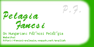 pelagia fancsi business card